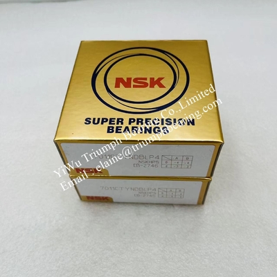 NSK Precision angular contact ball bearing 7011CTYNDBLP4  NSK (One set of 2pcs , Back to Back)