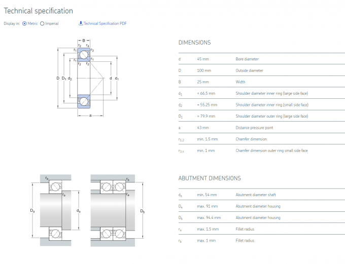Angular contact ball bearings, single row 7309 BECBM , 7309BECBM